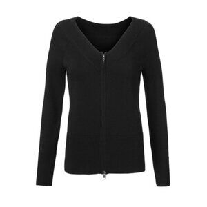 S19 Cabi Switchback Cardigan, Black with Zipper, Reversible